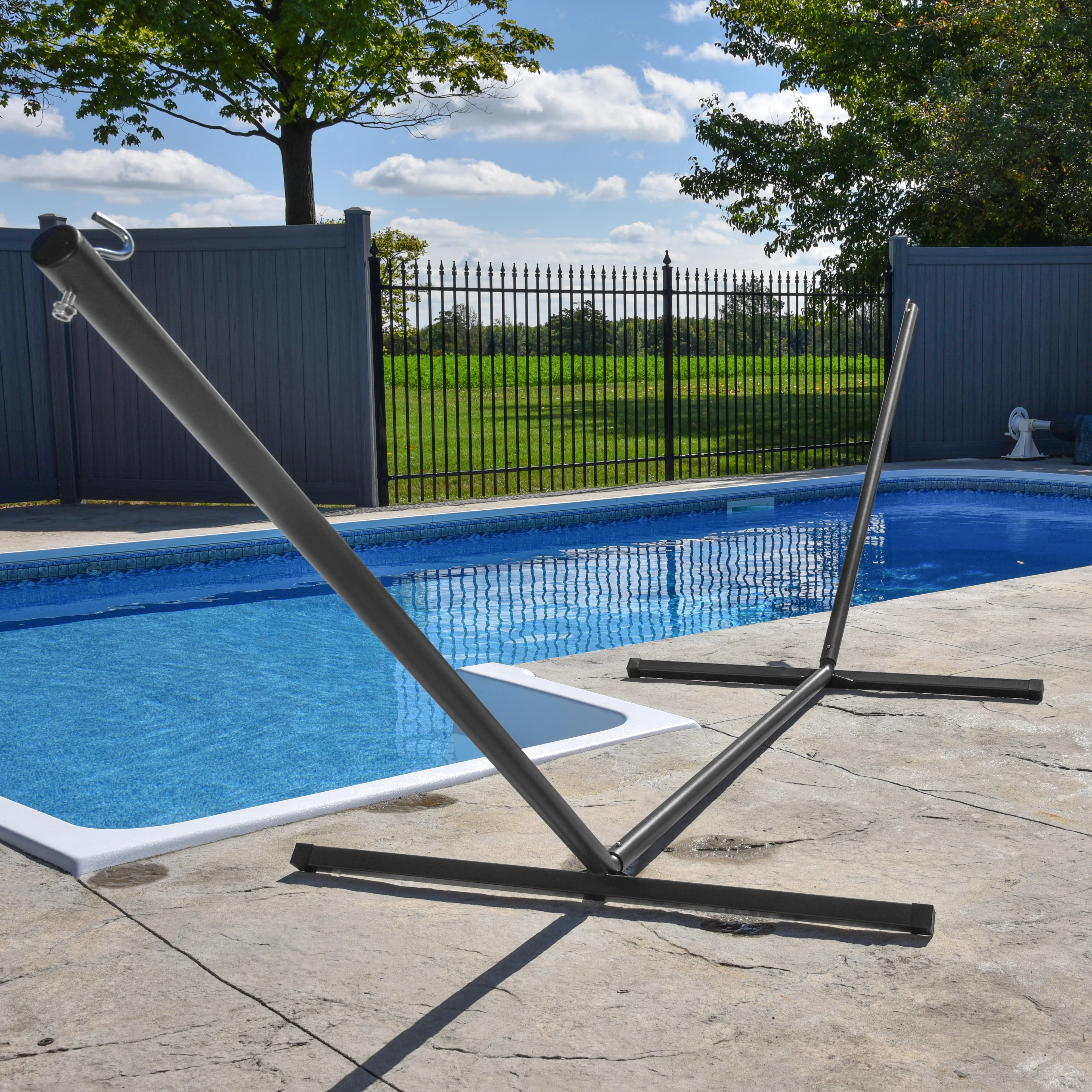 Steel 3-Beam Hammock Stand (15ft/457cm) - Black - Image 4