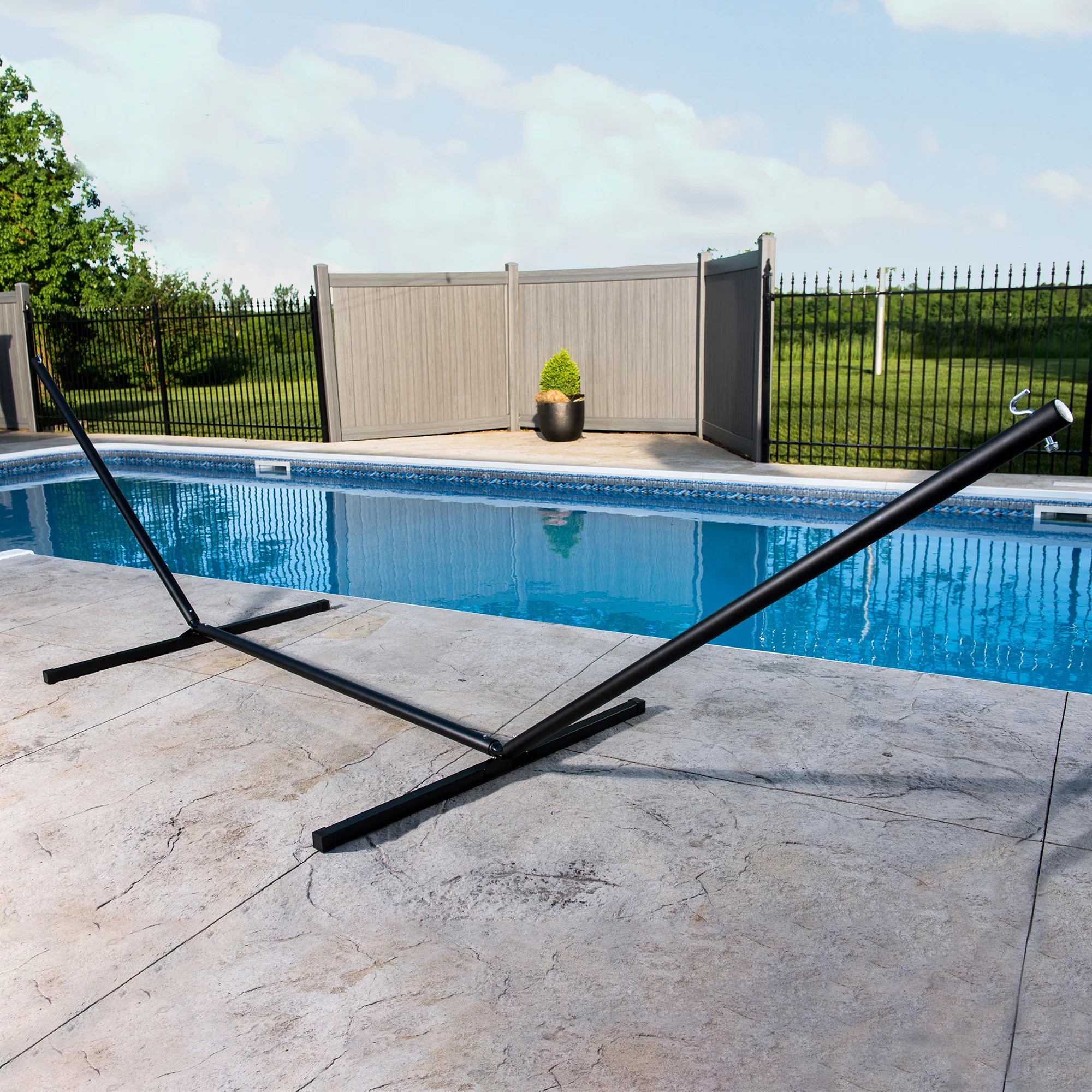 Steel 3-Beam Hammock Stand (15ft/457cm) - Black - Image 5