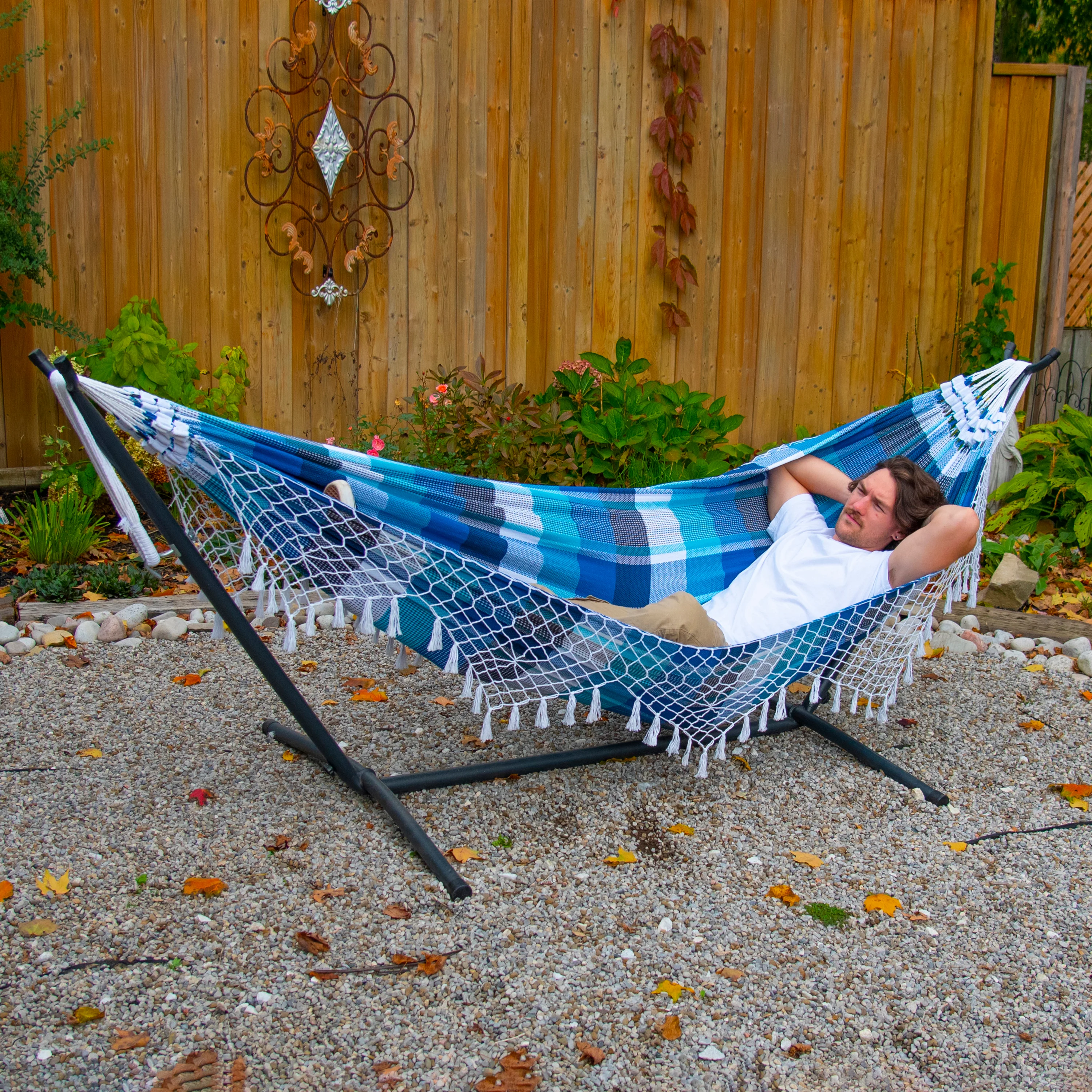 Authentic Brazilian Hammock with Stand (10ft/290cm) - Marina - Image 3