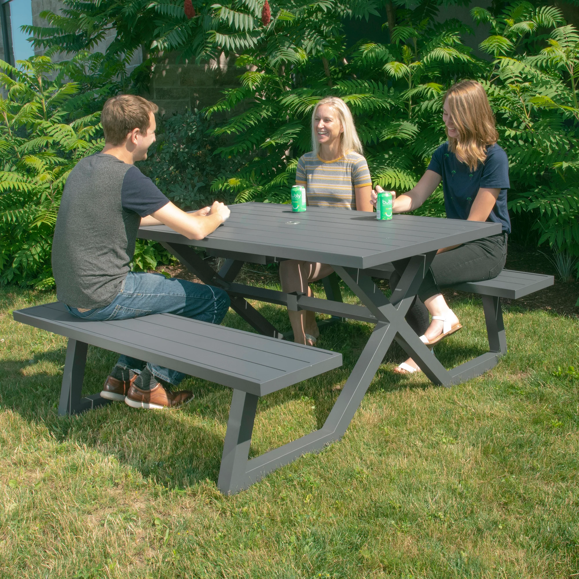 Banquet Deluxe Aluminum Picnic Table (5ft/185cm) - Charcoal - Image 3