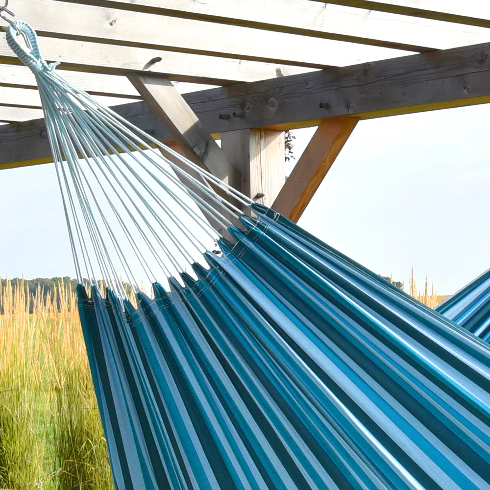 Brazilian Style Cotton Hammock - Blue Lagoon - Image 2