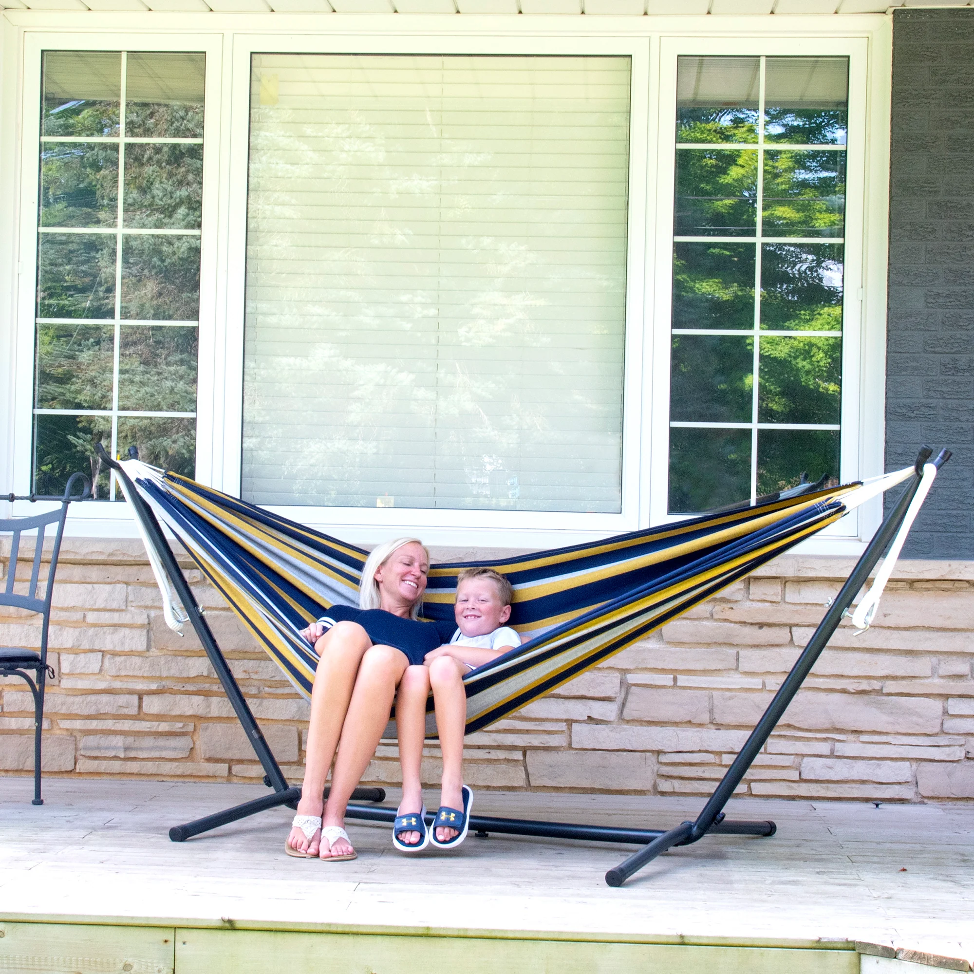 Double Cotton Hammock with Stand (9ft/280cm) - Serenity - Image 3