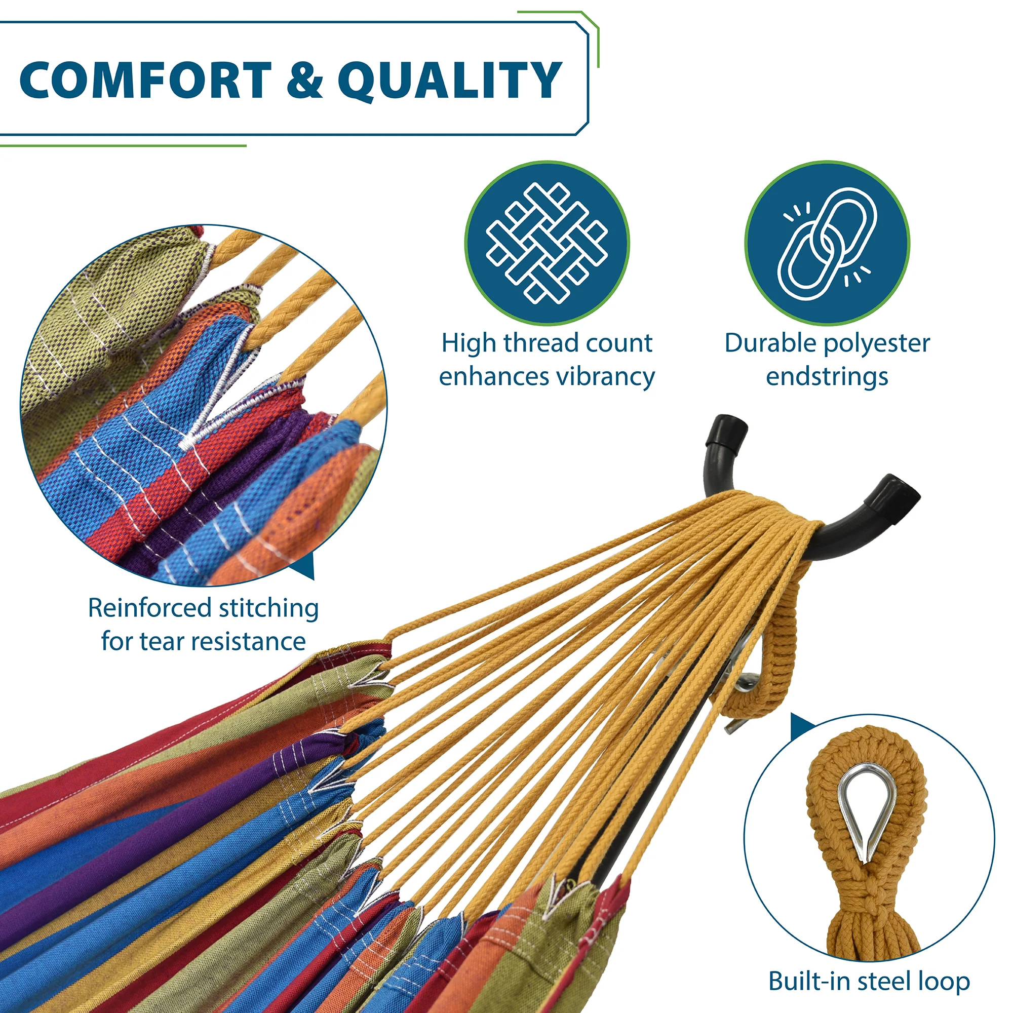 Brazilian Style Cotton Hammock - Tropical - Image 7