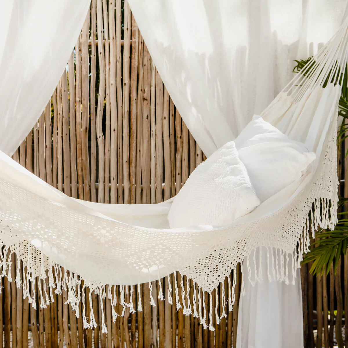 Deluxe Brazilian Style Cotton Hammock (Double) - Natural - Image 4
