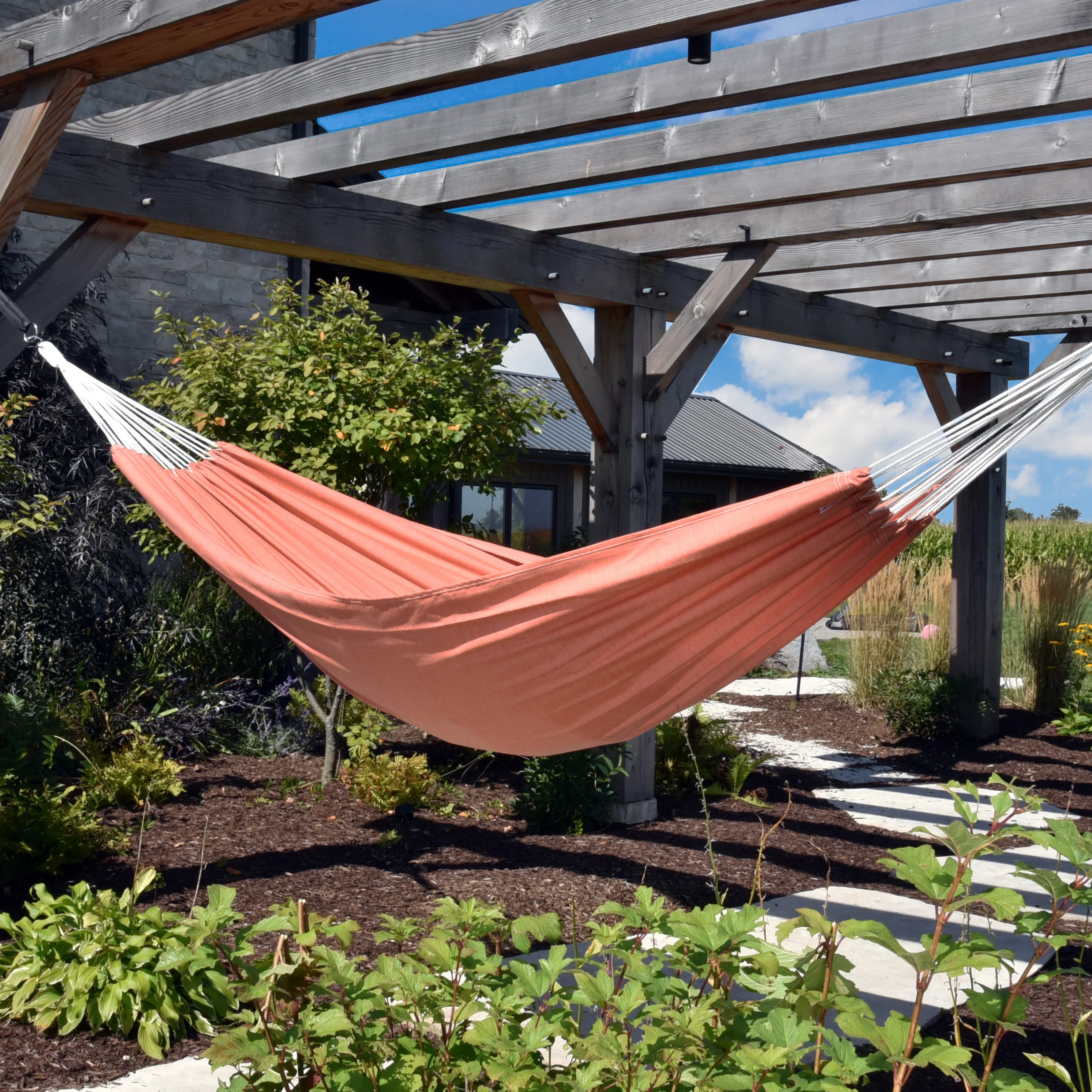 Brazilian Style Sunbrella® Hammock - Coral - Image 2