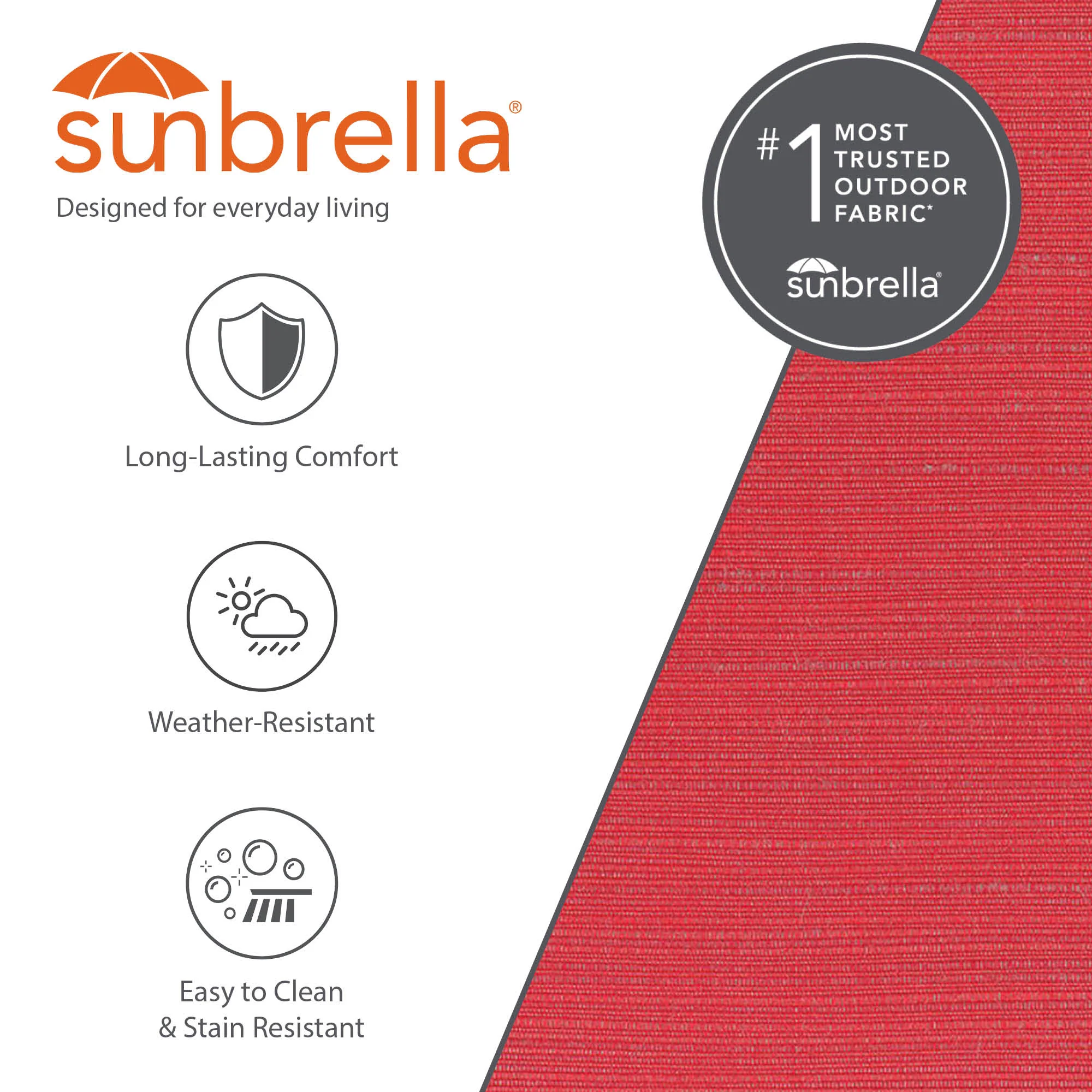 Double Sunbrella® Hammock with Stand (9ft/280cm) - Crimson - Image 5