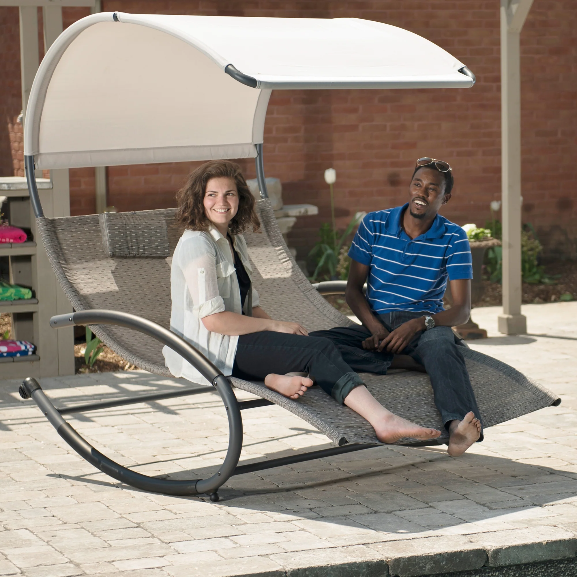 Double Chaise Steel Rocker - Sienna - Image 3