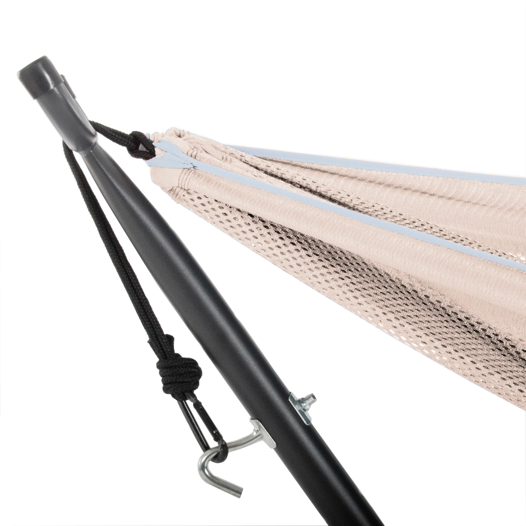 Double Mesh Hammock with Stand (9ft/280cm) - Sand & Sky - Image 4