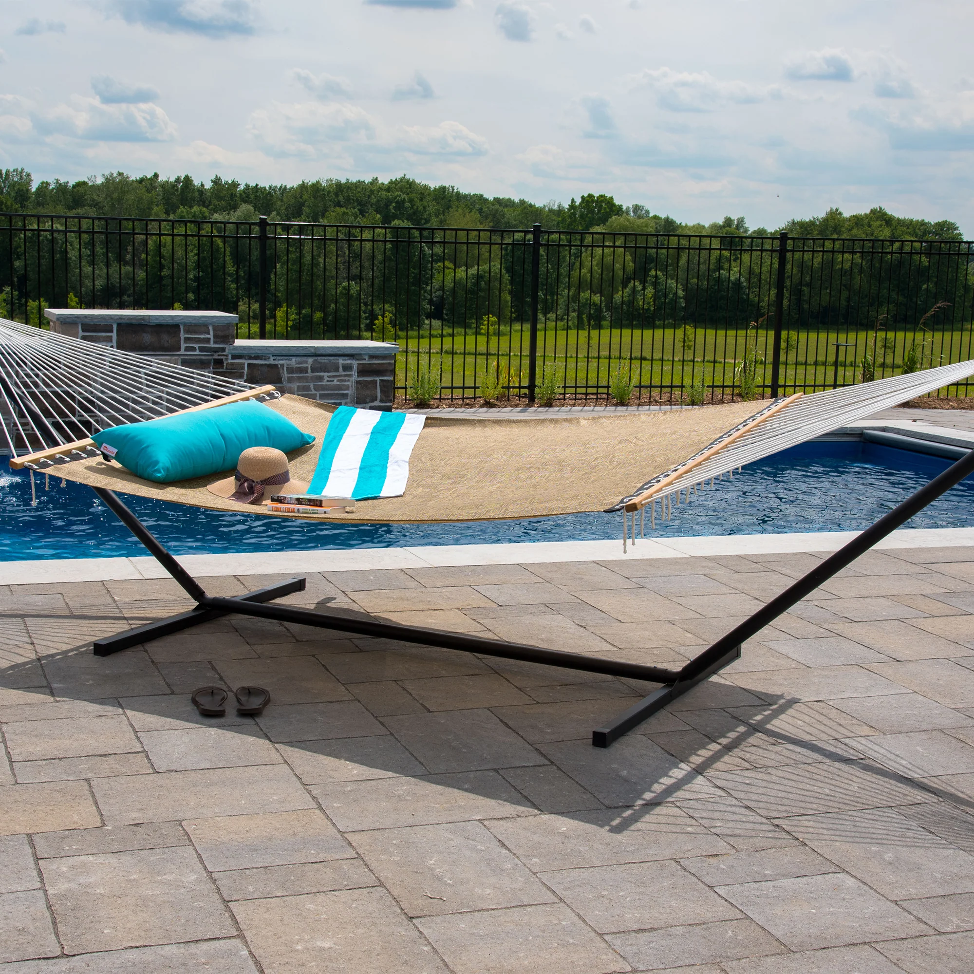 Poolside Spreader Bar Hammock - Taupe - Image 3