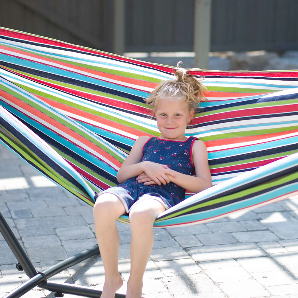 Double Sunbrella® Hammock with Stand (9ft/280cm) - Confetti - Image 3