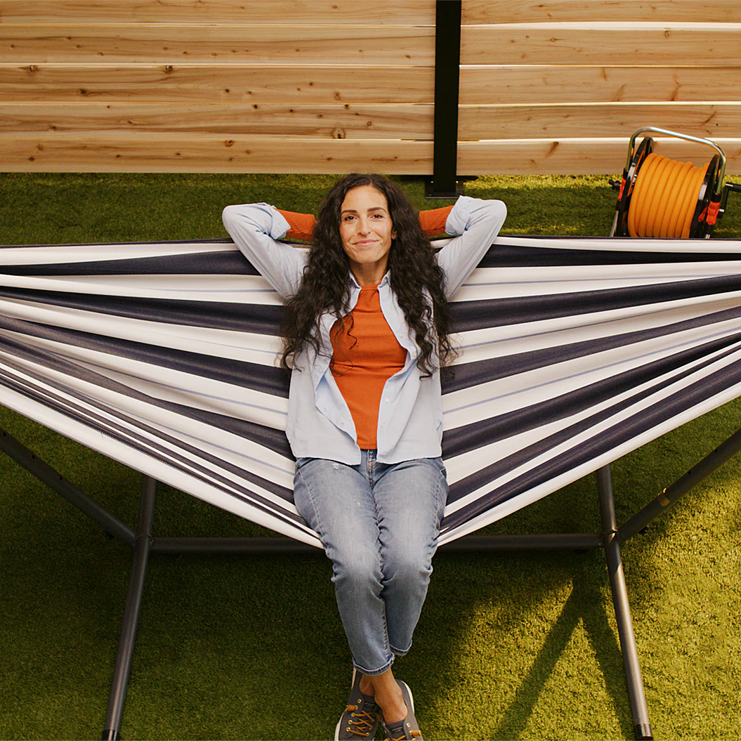 Double Sunbrella® Hammock with Stand (9ft/280cm) - Harbor - Image 4