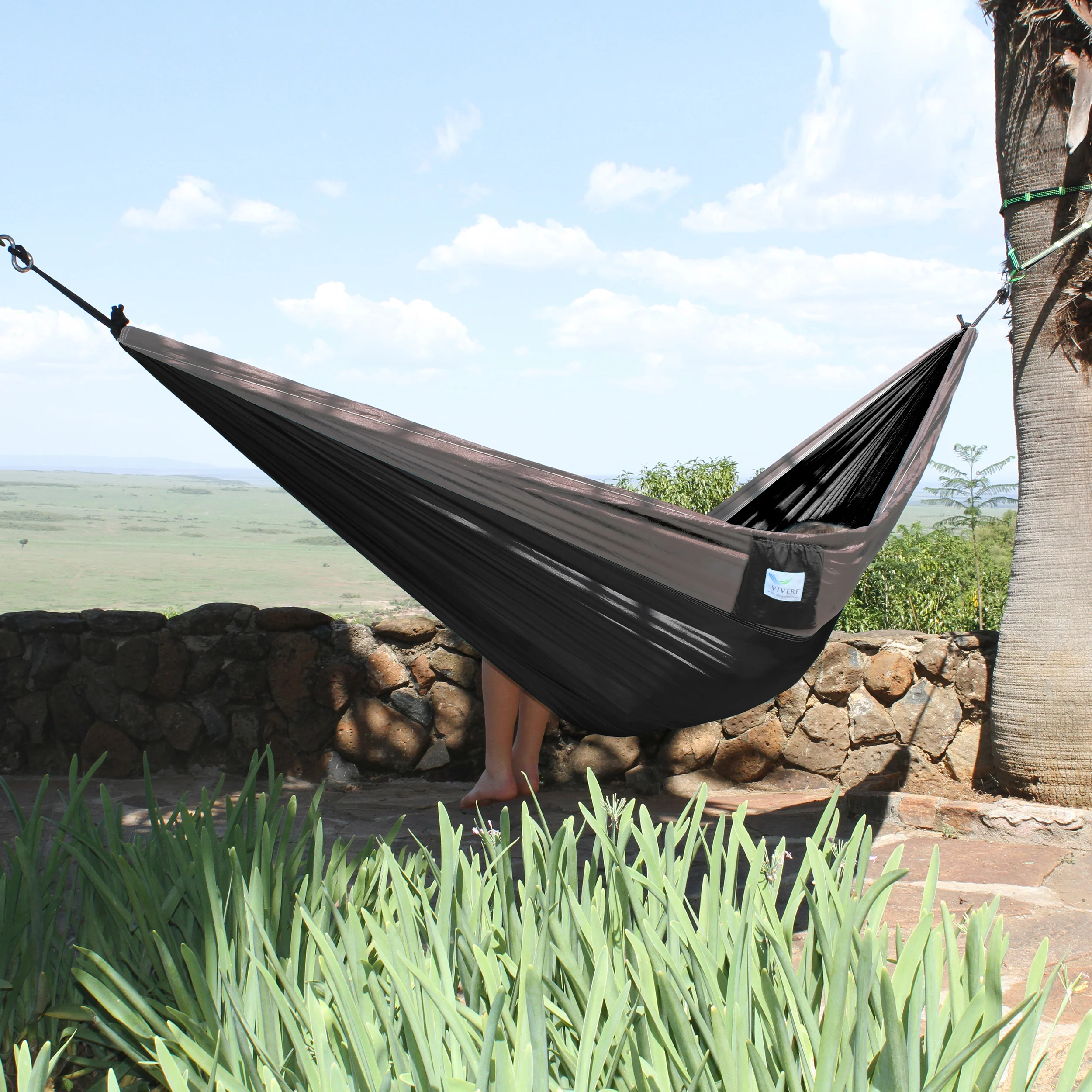 Parachute Camping Hammock - Black & Grey - Image 2