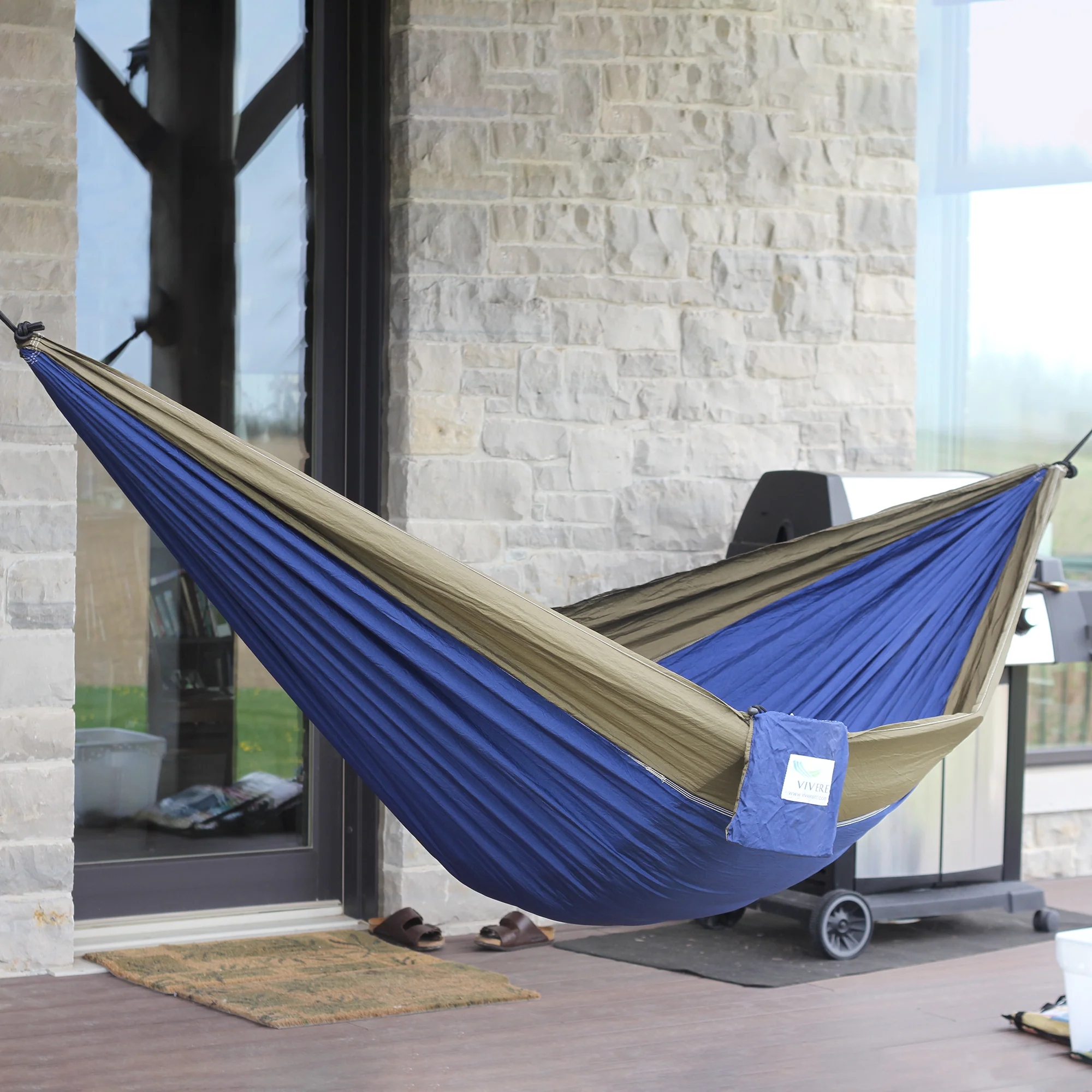 Parachute Camping Hammock - Navy & Olive - Image 3