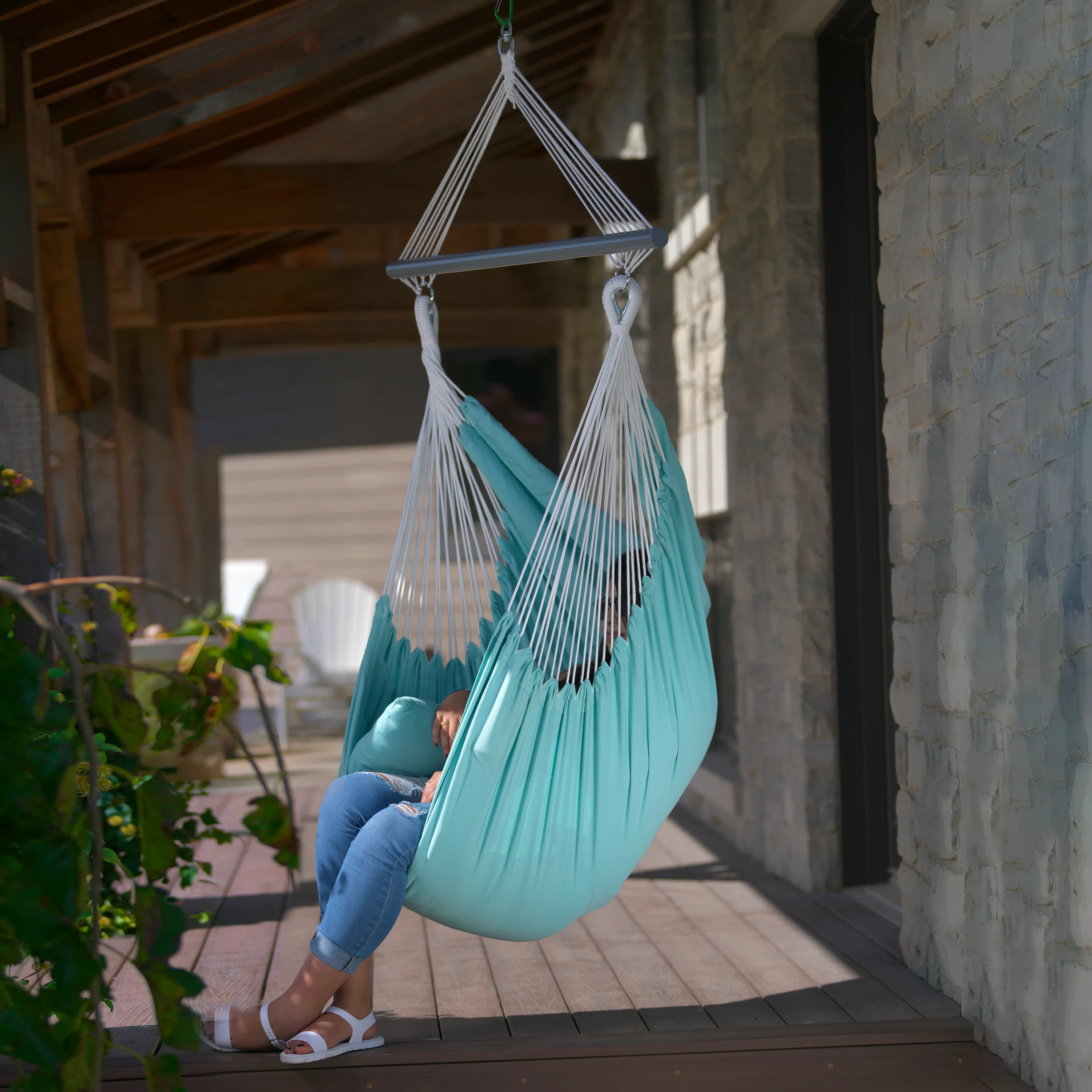 Polyester Hammock Chair - Aqua - Image 3